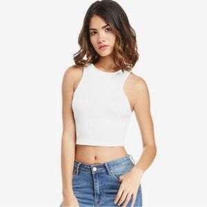 DailyLook White Cropped Crop Top Racerback Small